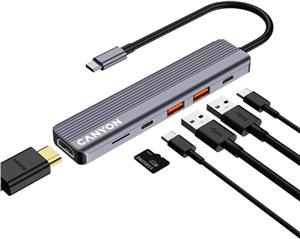 CANYON hub DS-17 6in1 4k USB-C Grey