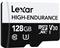 Micro SDXC card Lexar High-Endurance, 128GB, 100MB/s, U3, V30, A1, UHS-I