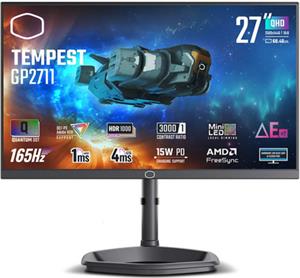 Monitor 27'' (69 cm) QHD MiniLED VA 165Hz, HDR1000, 2xHDMI, DisplayPort, USB-C DP Alt, Speakers, Cooler Master Tempest GP2711