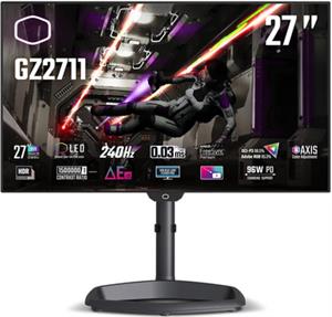 Monitor 27'' (69 cm) QHD OLED 240Hz, HDR10, 2xHDMI, 2xDisplayPort, USB-C DP Alt., Speakers, Cooler Master Tempest GZ2711