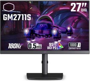 Monitor 27" (69 cm) WQHD, IPS 180Hz HDR400, 2xHDMI, DisplayPort, 2xUSB, Speakers, Cooler Master GM2711S