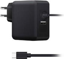 Wall charger Ewent EW3978, 65W, USB Type-C PD, USB-A, Black