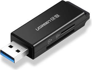 Čitač memorijskih kartica UGREEN, USB 3.0, TF/mciroSD/SD kartice, crni