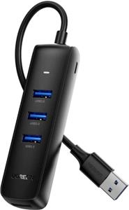 USB HUB UGREEN, USB 3.0 A, 4-portni, crni, 0.25m