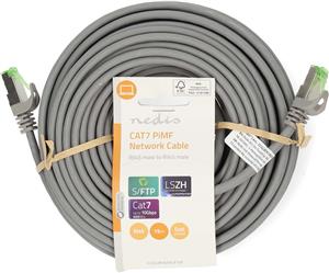 Kabel NEDIS CCGL85420GY150, Patch, CAT7 PiMF, gold plated, sivi, 15m