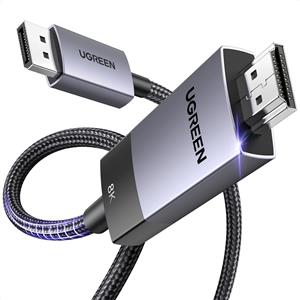 Kabel UGREEN, DispalyPort (M) na HDMI (M), 8K@60Hz/4K@240Hz, 1m, crni