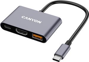 CANYON hub DS-4 3in1 USB-C Grey