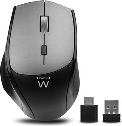 Mouse Ewent Dual-Connect Silent Wireless, USB-A, USB-C, 2400dpi, black