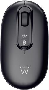 Mouse Ewent Dual-Connect Wireless, 1200dpi, Bluetooth, USB, Black