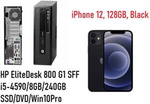 Rennowa HP EliteDesk 800 G1 SFF i5-4590 8GB 240GB SSD DVD Win10Pro Refurbished Apple iPhone 12, 128GB, Black