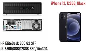 Rennowa HP EliteDesk 800 G2 SFF i5-6600 8GB 128GB SSD WinCOA Refurbished Apple iPhone 12, 128GB, Black