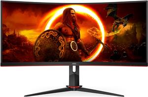 AOC LED 34", CU34G2XP, HDMIx2, DP, 180Hz, 1ms