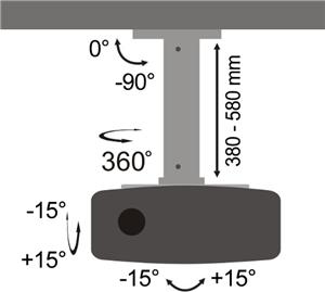 SBOX Stropni nosač projektora PM-18S 13,5kg