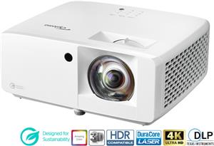 (3840x2160) OPTOMA UHZ35ST DLP Laser 3500-Lumen HDMI USB 3D 4K Ultra HD White