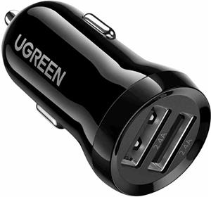 UGREEN auto punjač 24W, 2×USB-A, crni