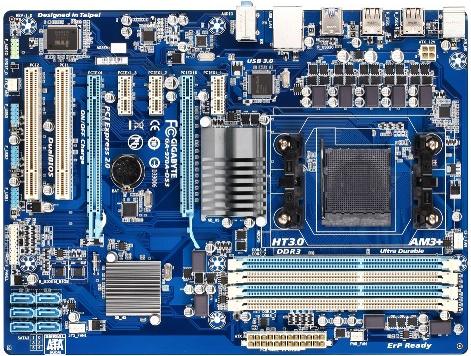 Matična ploča Gigabyte 970A-DS3, AMD970/SB950, DDR3, zvuk, G-LAN, S-ATA, RAID, PCI-E, CrossFireX, USB 3.0, ATX, s. AM3 / AM3+