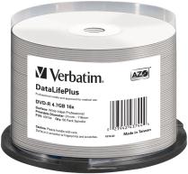 DVD-R Verbatim 4.7GB 16× Wide PRINTABLE (No ID) 50 pack spindle