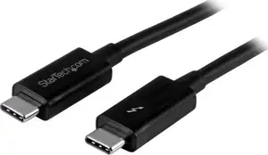 StarTech.com 20Gbps Thunderbolt 3 Cable - 3.3ft/1m - Black - 4k 60Hz - Certified TB3 USB-C to USB-C Charger Cord w/ 100W Power Delivery (TBLT3MM1M) - Thunderbolt cable - 1 m